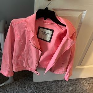 Pink denim jacket